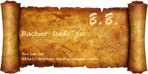 Bacher Beáta névjegykártya