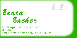 beata bacher business card